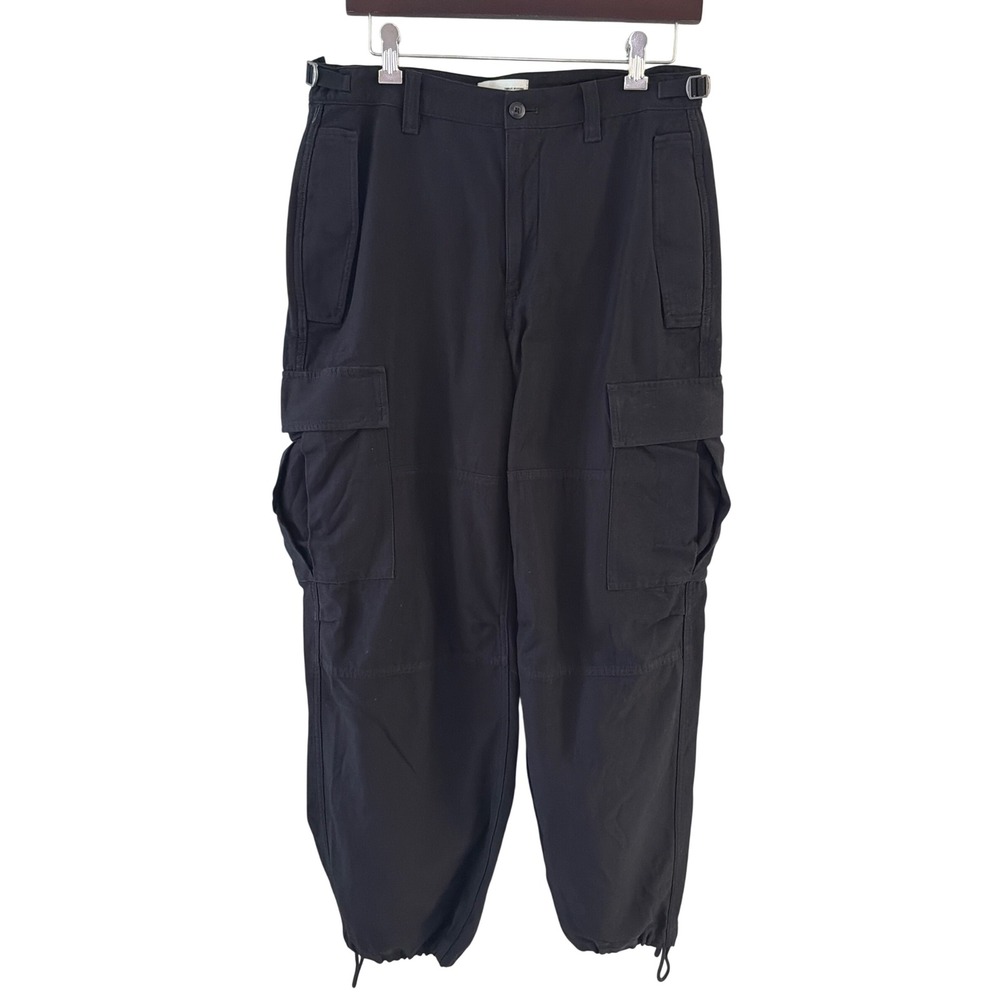 TNA Surplus Division Black Cotton Cargo Pants Women Size 8 Adjustable Hem 109818